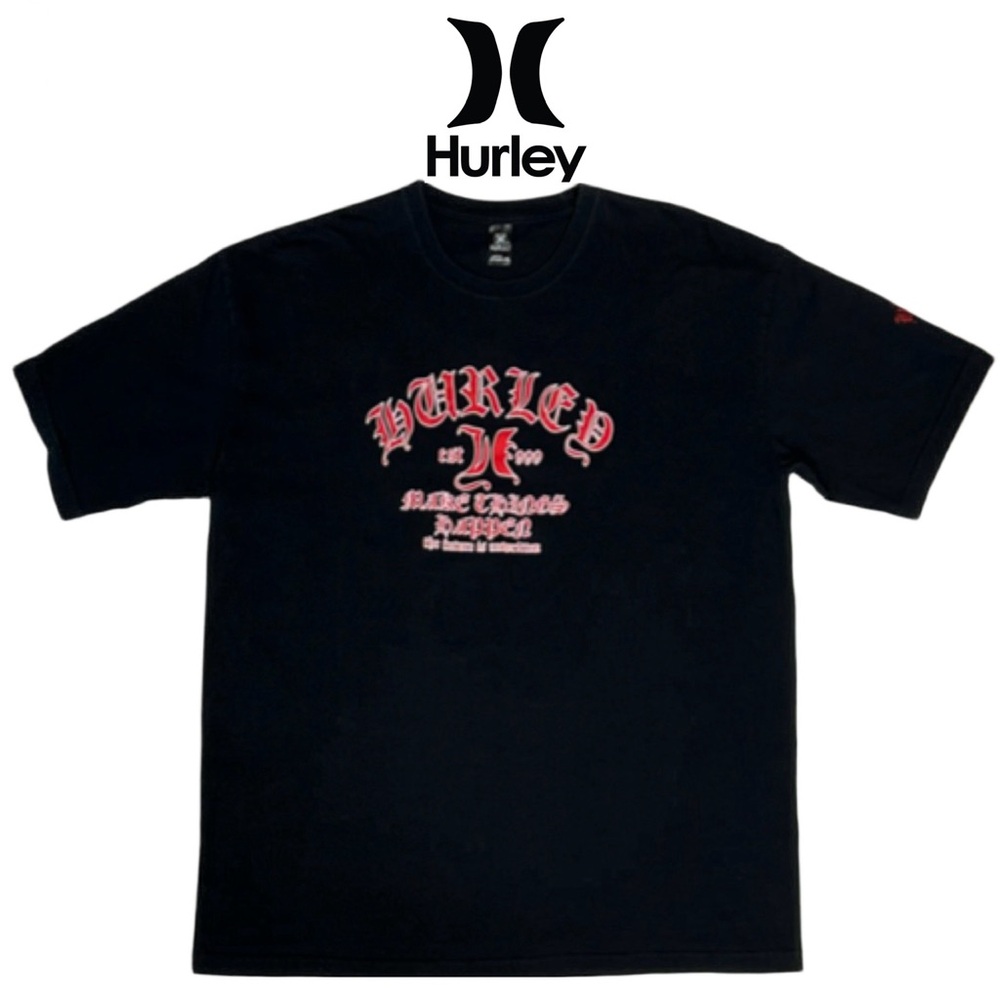 Vintage Men’s Hurley T-SHIRT Make Things Happen Graphic‎ Short Sleeves XL